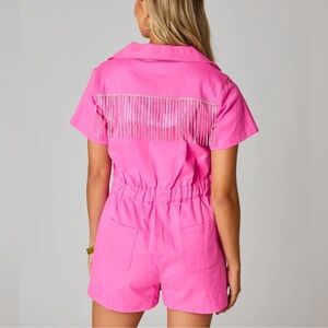Buddy Love - Jessie Crystal Fringe Romper - Pink